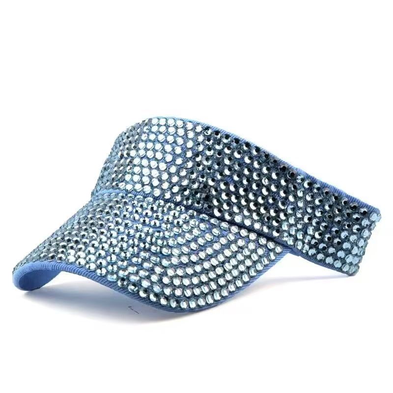 Rhinestones Sport Sun Visor Adjustable Summer Cap Visor Caps for Women Pink(106)